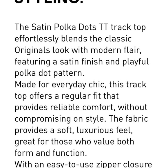 adidas Black Polka Dot Track Bomber Jacket with White Stripes - Picture 6 of 9